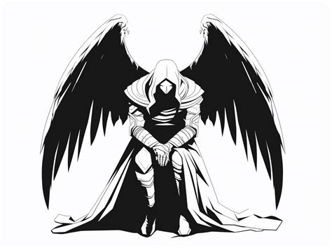 Color Your Gothic Angel - Coloring Page