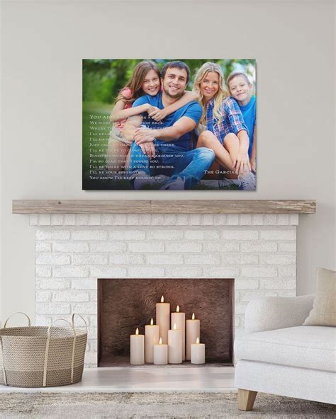 Personalized Family Photo Art Canvas, Custom Family Portrait with Text ...