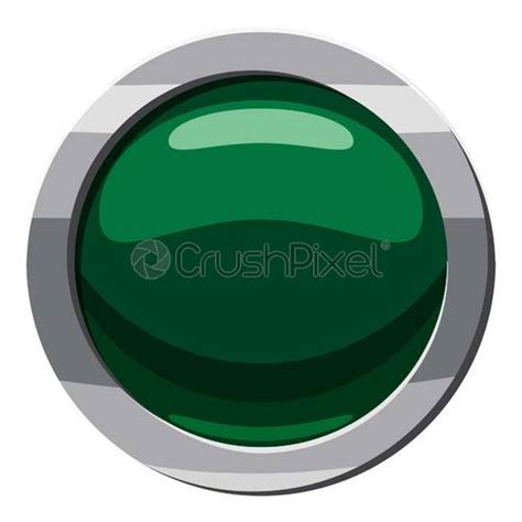 Green Button Icon Cartoon Style Stock Vector 3554219 Crushpixel