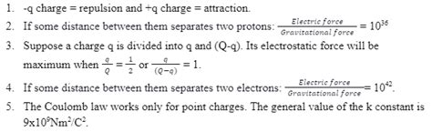 Notes On Coulombs Law Force Between Two Point Charges