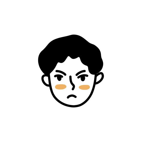 Angry face of guy. Black and white vector 21636786 Vector Art at Vecteezy