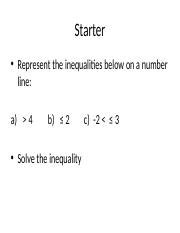 Graphical Inequalities - Shading.pptx - Starter • Represent the ...