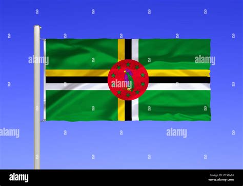 Flag of Dominica, island country, Lesser Antilles, Caribbean, Eastern ...