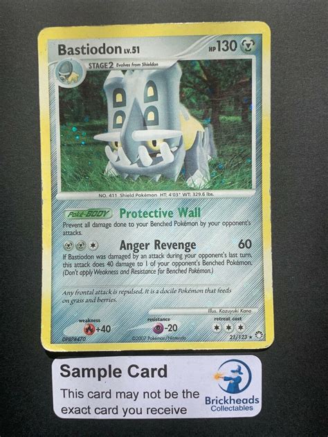 Pokemon Card Bastiodon Dp Mysterious Treasures Holo Rare