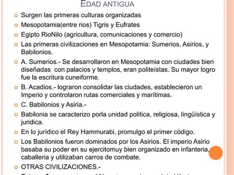 Edad Antigua Primeras Civilizaciones Pptx