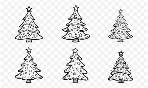 Premium Vector Christmas Tree Outline Doodle Sketch Vector Set Collection