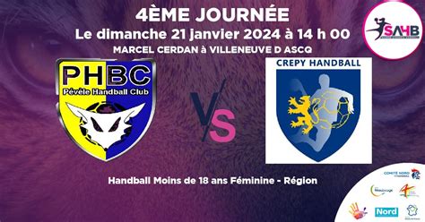 21 Janvier 2024 VILLENEUVE D ASCQ PEVELE Vs CREPY EN VALOIS Handball