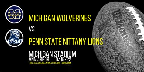 Michigan Wolverines Vs Penn State Nittany Lions Tickets 15th October