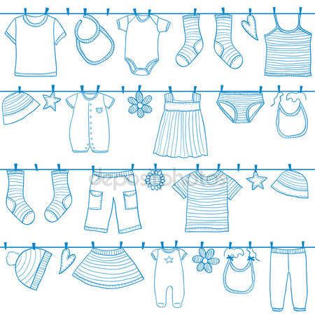 Baby girl clothes on clothesline Stock Vector Image by ©kytalpa #12103502