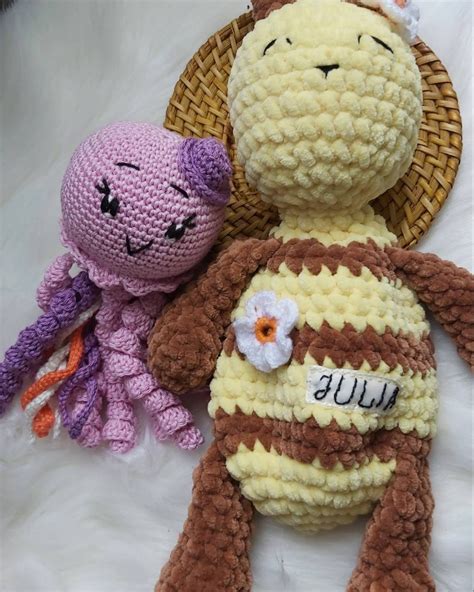 Doudou En Crochet Doudou Lapin Doudou Abeille Doudou Ventre Etsy