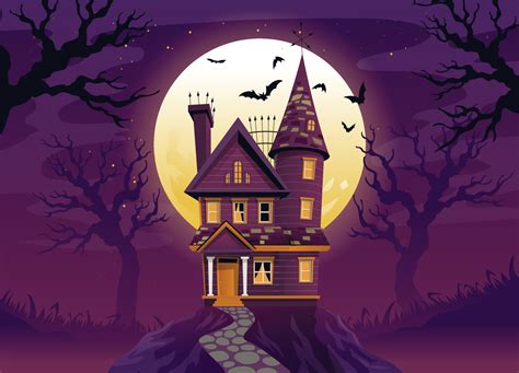 Haunted House Of Halloween In Creepy Cartoon Style 23232517 Vector Art