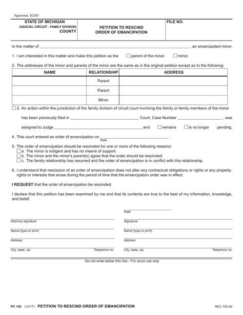 Printable Emancipation Forms Printable Forms Free Online