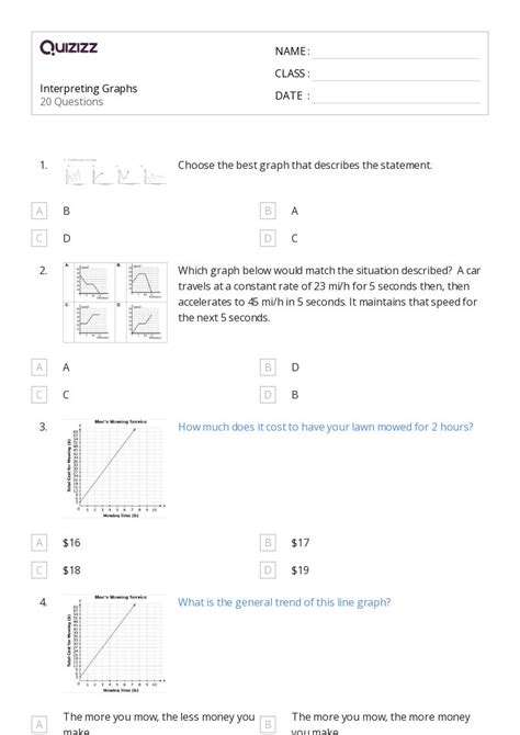 50 Interpreting Graphs Worksheets For 8th Year On Quizizz Free