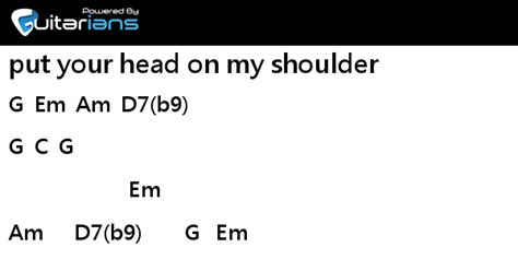 Paul Anka Put Your Head On My Shoulder Chord Guitarians