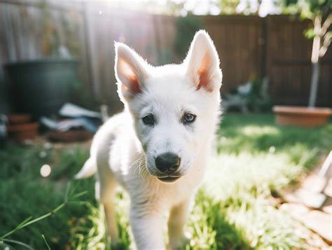 All White German Shepherd