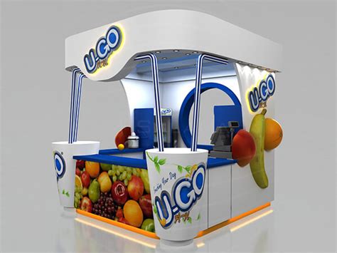 2 5m By 2m Fancy Fresh Juice Bar Kiosk Mall Beverage Booth Design With