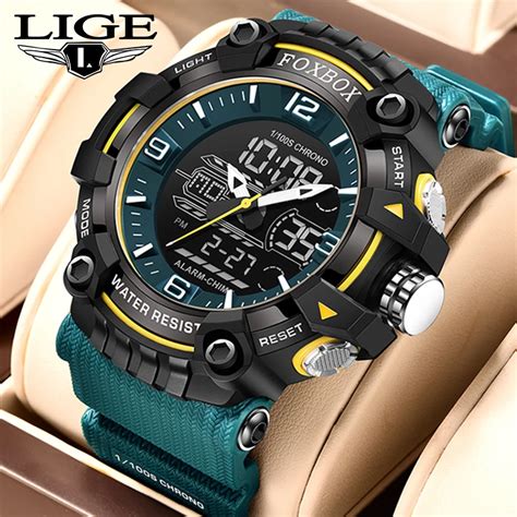 LIGE Reloj Deportivo Militar Para Hombre Cron Grafo Digital De Cuarzo