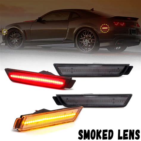 Front Amber Led Red Rear Turn Signal Side Markers Lights Smoked Lens Rh