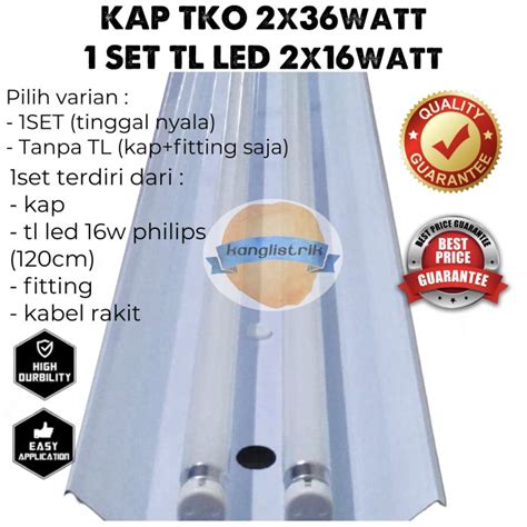 Jual Lampu Gantung Kap Tko 2X36 Set Komplit Tl Led Philips 2X16 Watt T8