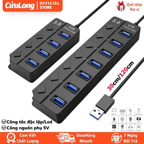 Bộ Chia Cổng USB 3 0 Hub đầu chia đọc dữ liệu tốc độ cao 5Gbps cục chia