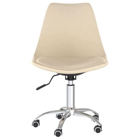 HUA Chaises de bureau Chaise pivotante de bureau Crème Tissu