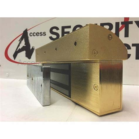 1200lbs Monitored Brushed Brass Maglock Brackets Available