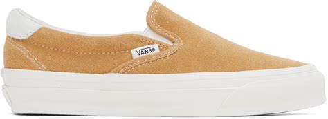 Vans: Tan OG Slip-On Sneakers | SSENSE Canada