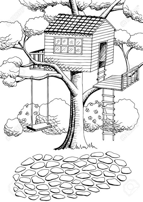 Раскраски дом на дереве (41 фото) » Рисунки для срисовки и не только