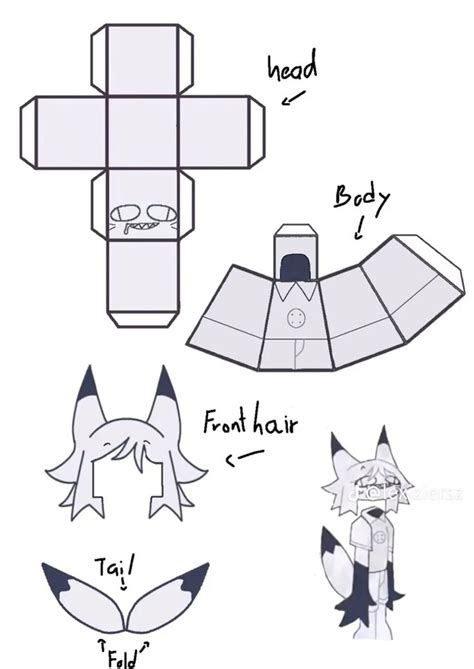 Fpe Fox Guy Papercraft In 2024 Paper Art Paper Doll Template Paper