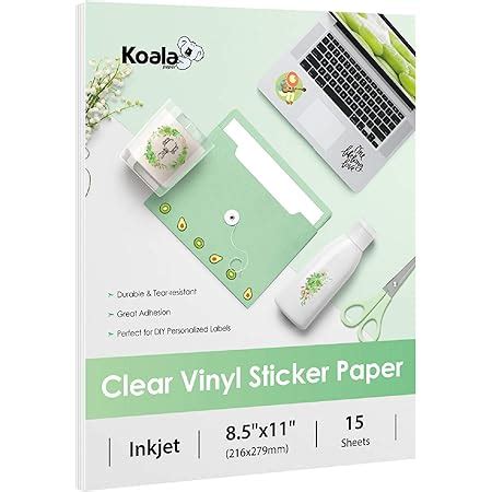 Koala Papel Calcoman A Transparente Para Impresora De Inyecci N De