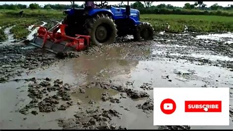 Sonalika Di Rx Wd Tractor Maschio Oryza Rotavator Feet Youtube