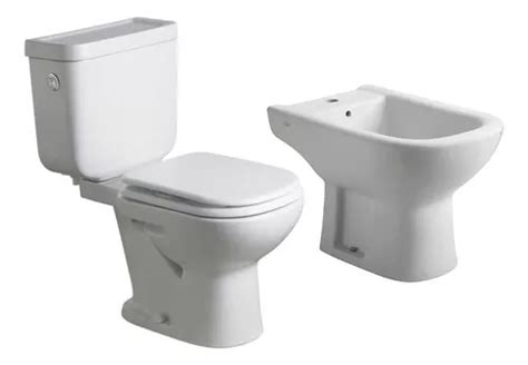 Combo Inodoro Largo Deposito Dual Tapa Bidet Ferrum Bari