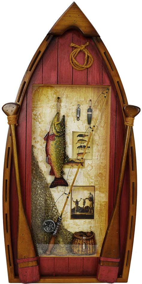 Wooden Boat Decor Hanging Wood Boat Decorations for Wall, Rustic ...