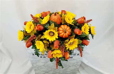 Orange And Yellow Sunflower Cemetery Saddle Cemetery Saddle Etsy