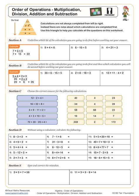 Order Of Operations Worksheets Superstar Worksheets Worksheets Library