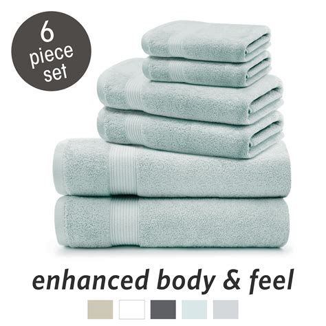 Microdry 100% Cotton 6 Piece Towel Set - 2 Bath Towel, 2 Hand Towel, 2 ...