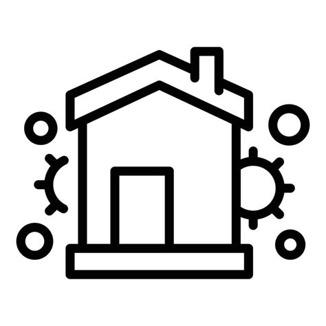 House Self Isolation Icon Outline Vector Virus Quarantine 15101954