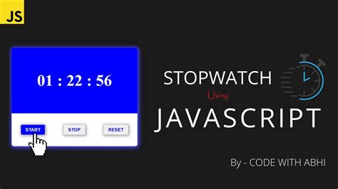 Javascript Stopwatch 🔥 How To Create A Stopwatch Using Javascript 🔥