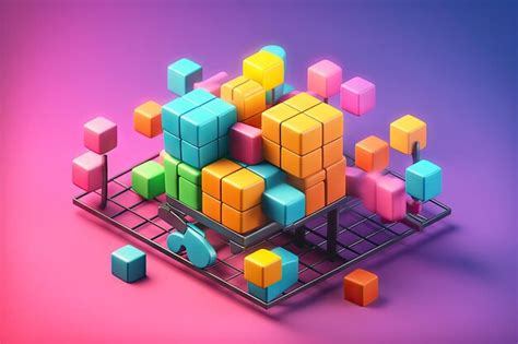 Premium AI Image A Colorful Cubes With The Word Cubes On It