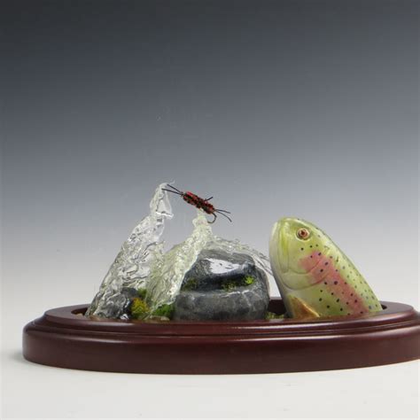 Fly Fishing Sculpture - Rainbow Trout Rise | Fish sculpture, Sculpture ...