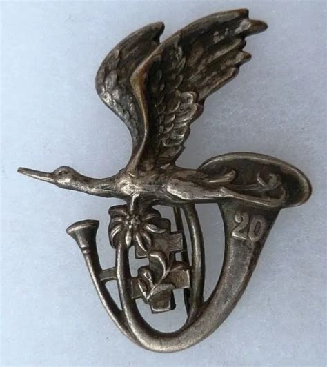 INSIGNE BADGE ANCIEN 20 BCA Bataillon Chasseurs Alpins ORIGINAL Drago