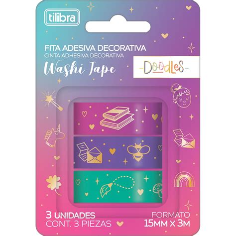 Fita Adesiva Washi Tape Mmx M Doodles Blister Unidades