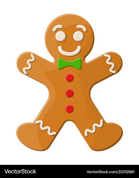 Holiday Gingerbread Man Cookie Royalty Free Vector Image