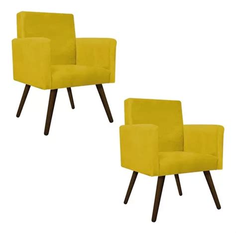 Sillón Kit 02 Beatriz para sala de espera color amarillo MercadoLibre