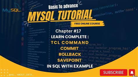 Chapter 17 TCL Command Commit Rollback Savepoint In SQL With