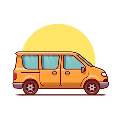 Premium Vector | Van Car Cartoon. Vehicle Transportation Isolated