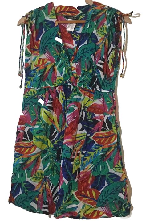 Lauren Ralph Lauren Small Rainforest Tropical Print F Gem