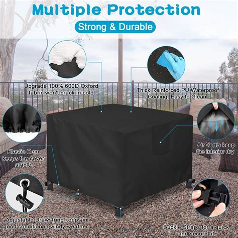 Gardrit Patio Fire Pit Cover Anti Fade 100 Waterproof Square Gas