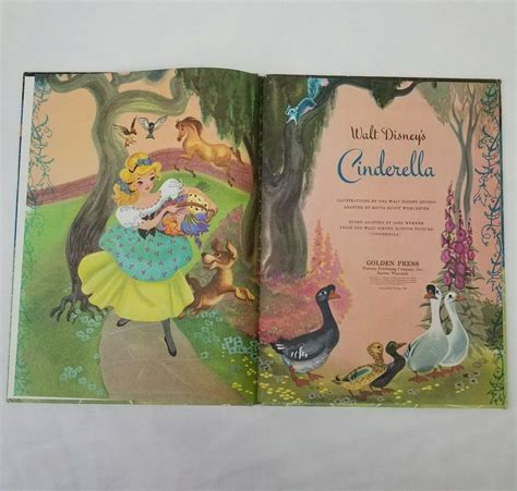 Walt Disneys Cinderella Vintage Big Golden Book 1981 Fairy Etsy