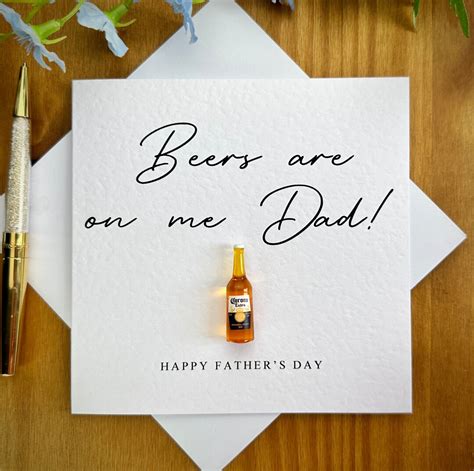 Beer Fathers Day Card Beers Are On Me Card Alcoholic Fathers Day Card Special Fathers Day